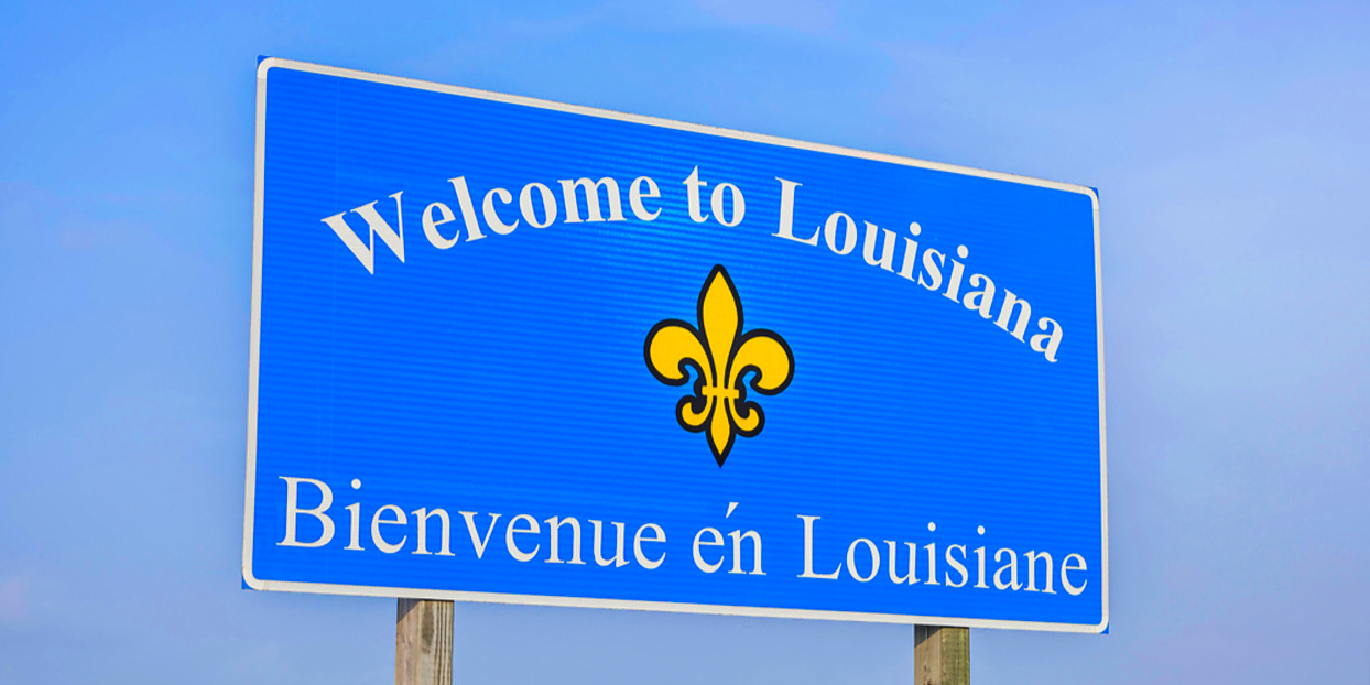 Welcome to Louisiana road sign
